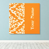 Toile Orange Bold Damask avec nom @ Emporiomoffa (Insitu (Plancher de Bois))