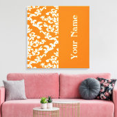 Toile Orange Bold Damask avec nom @ Emporiomoffa (Insitu(Salon))