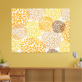 Toile Orange Brown dahlia fleurit mur art (Insitu(Salon))