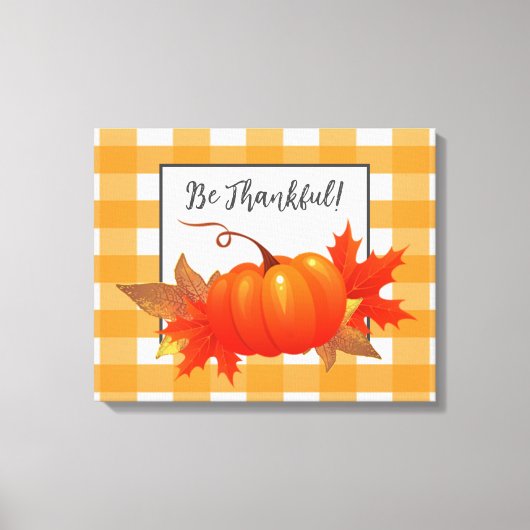Toile Orange Buffalo, Citrouille De Thanksgiving, Plaid (Recto)