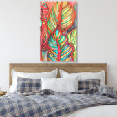 Toile Orange Canna feuille aquarelle art original (Insitu(Chambre))