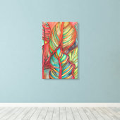 Toile Orange Canna feuille aquarelle art original (Insitu (Plancher de Bois))