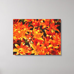 Toile orange de fleur de lis du feu