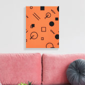 Toile Orange, fun, trendy, geometric Memphis graphic (Insitu(Salon))