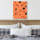 Toile Orange, fun, trendy, geometric Memphis graphic (Insitu(Chambre))