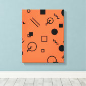 Toile Orange, fun, trendy, geometric Memphis graphic (Insitu (Plancher de Bois))