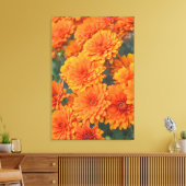 Toile Orange Garden Flowers Mums Autumn Art (Insitu(Salon))