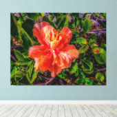 Toile Orange Hibiscus Beauté (Insitu (Plancher de Bois))