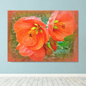 Toile Orange Hibiscus Fleurs (Insitu (Plancher de Bois))