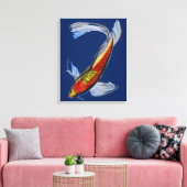 Toile Orange Koi japonais carpe poisson aquarelle art (Insitu(Salon))