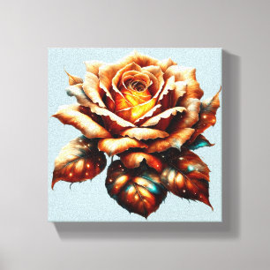 Toile Orange Rose Wall Art
