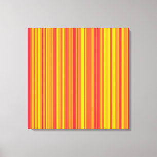 Toile Orange rouge jaune rayures