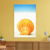 Toile Orange Scallop Shell Standing Upright In Sand (Insitu(Salon))