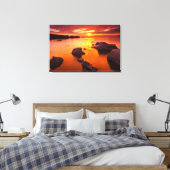 Toile Orange seascape, sunset, Californie (Insitu(Chambre))