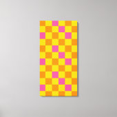 Toile Orange Yellow Pink Checkered Pattern Design  (Recto)