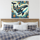 Toile Orca Killer Whale Floral Whimsical Plage nautique (Insitu(Chambre))