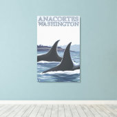 Toile Orca Whales #1 - Anacortes, Washington (Insitu (Plancher de Bois))