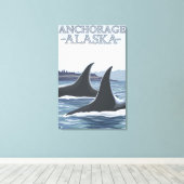 Toile Orca Whales #1 - Anchorage, Alaska (Insitu (Plancher de Bois))