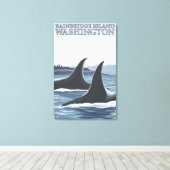 Toile Orca Whales #1 - Bainbridge Island, Washington (Insitu (Plancher de Bois))