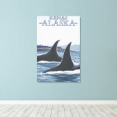 Toile Orca Whales #1 - Kenai, Alaska (Insitu (Plancher de Bois))