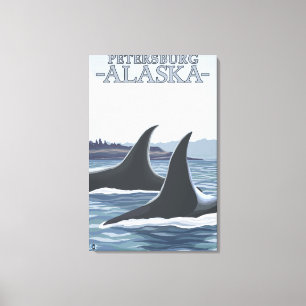 Toile Orca Whales #1 - Petersburg, Alaska