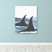 Toile Orca Whales #1 - Seattle, Washington (Insitu (Plancher de Bois))