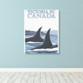 Toile Orca Whales #1 - Victoria, C.-B. Canada (Insitu (Plancher de Bois))