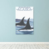 Toile Orca Whales #1 - Wrangell, Alaska (Insitu (Plancher de Bois))