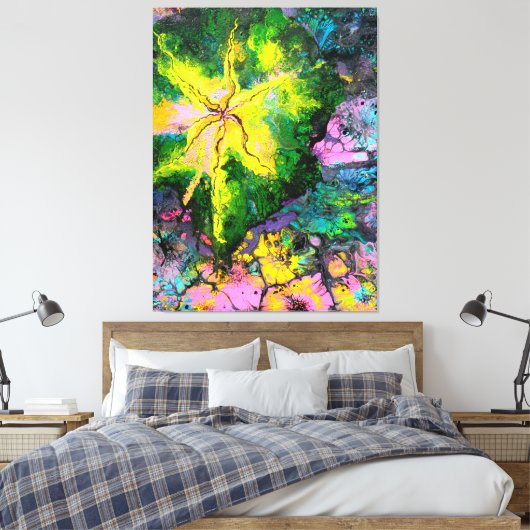 Toile "Orchid in Blooms #1", abstract, psychedelic (Insitu(Chambre))