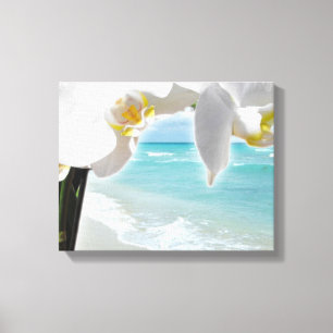 Toile Orchidée Aqua Beach