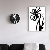 Toile Orchidée Blanc : Abstrait blanc et noir