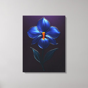 Toile Orchidée bleue