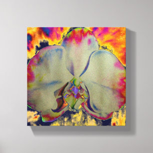 Toile Orchidée de feu, abstraite peinture florale tropic
