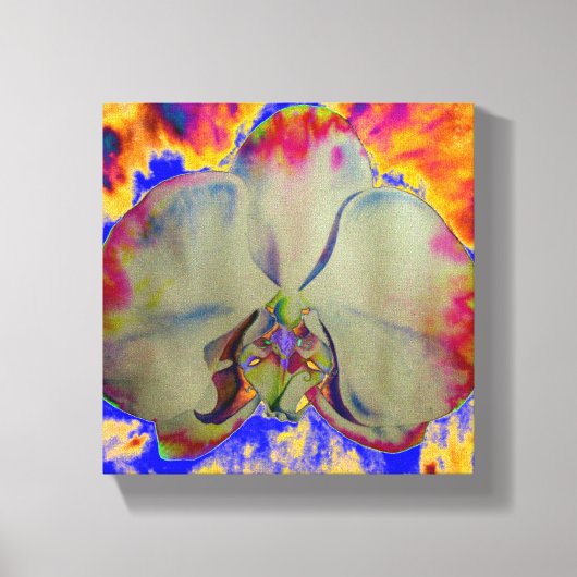 Toile Orchidée de feu, abstraite peinture florale tropic (Recto)