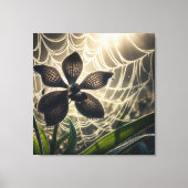 Toile Orchidée noire Spiderweb Floral (Recto)