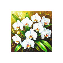 Orchidées blanches avec Feuilles verts
