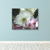 Toile Orchidées blanches et violettes (Insitu (Plancher de Bois))