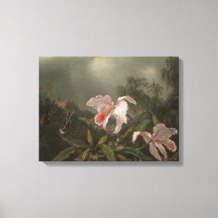 Toile Orchidées et colibris de jungle