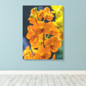 Toile Orchidées orangées en gros plan (Insitu (Plancher de Bois))