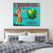 Toile Oregon Girl Apple Crate LabelElgin, OU (Insitu(Chambre))