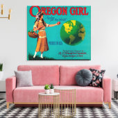 Toile Oregon Girl Apple Crate LabelElgin, OU (Insitu(Salon))