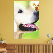 Toile Oreiller À Lancer Du Labrador Et Du Papillon (Insitu(Salon))