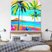 Toile oreiller à lancer floral tropical (Insitu(Chambre))