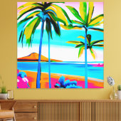 Toile oreiller à lancer floral tropical (Insitu(Salon))