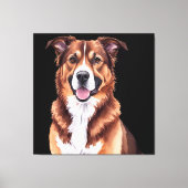 Toile Oreiller à portrait de chien personnalisé – Illust (Recto)