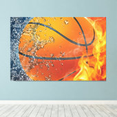 Toile oreiller de basketball en feu (Insitu (Plancher de Bois))