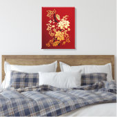 Toile Oriental Golden Flowers (Insitu(Chambre))