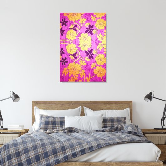 Toile ORIENTAL Pink Golden Pattern - Wrapped Canvas (Insitu(Chambre))