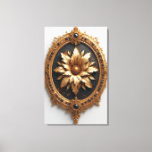 Toile Ornate Gold Frame With Large Metallic Flower Medal (Recto)