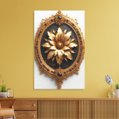Toile Ornate Gold Frame With Large Metallic Flower Medal (Insitu(Salon))